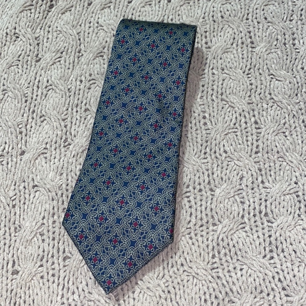 Christian Dior Men’s Tie (Dark Blue/Light Green)